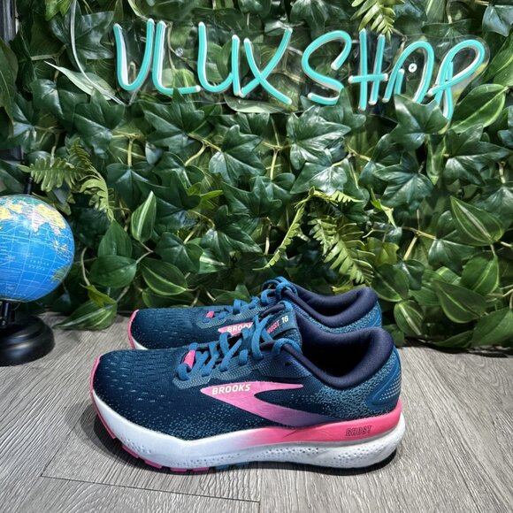Brooks Womens Ghost 16 GTX 1204191B422 Blue Running Shoes Sneakers Size 6 B - Picture 4 of 9
